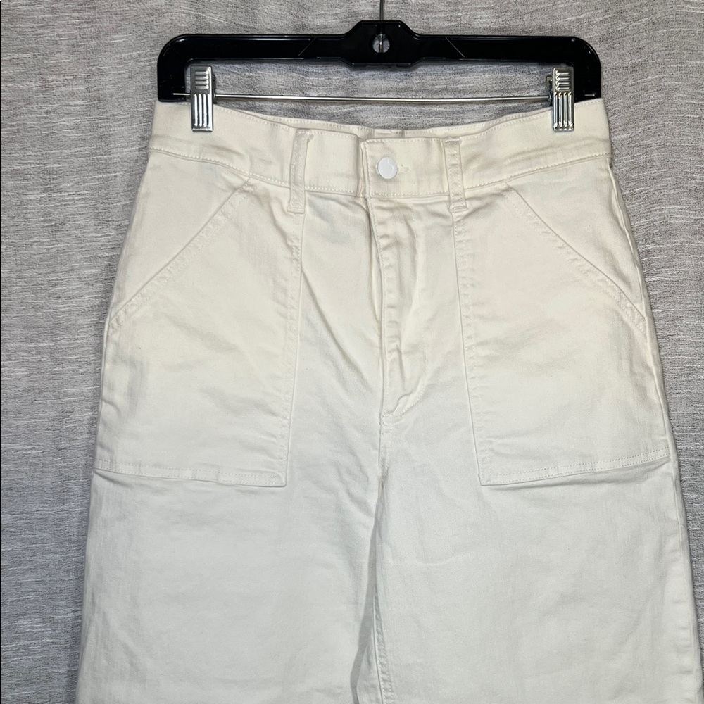 Joe’s Jeans Cream Wide Leg Barrel Style Cropped Ankle Pants Size 30 - Picture 5 of 16